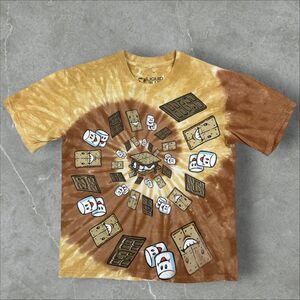 Liquid Blue Tie Dye Spiral Brown S'more Chocolate Marshmallow Graham Cracker - S